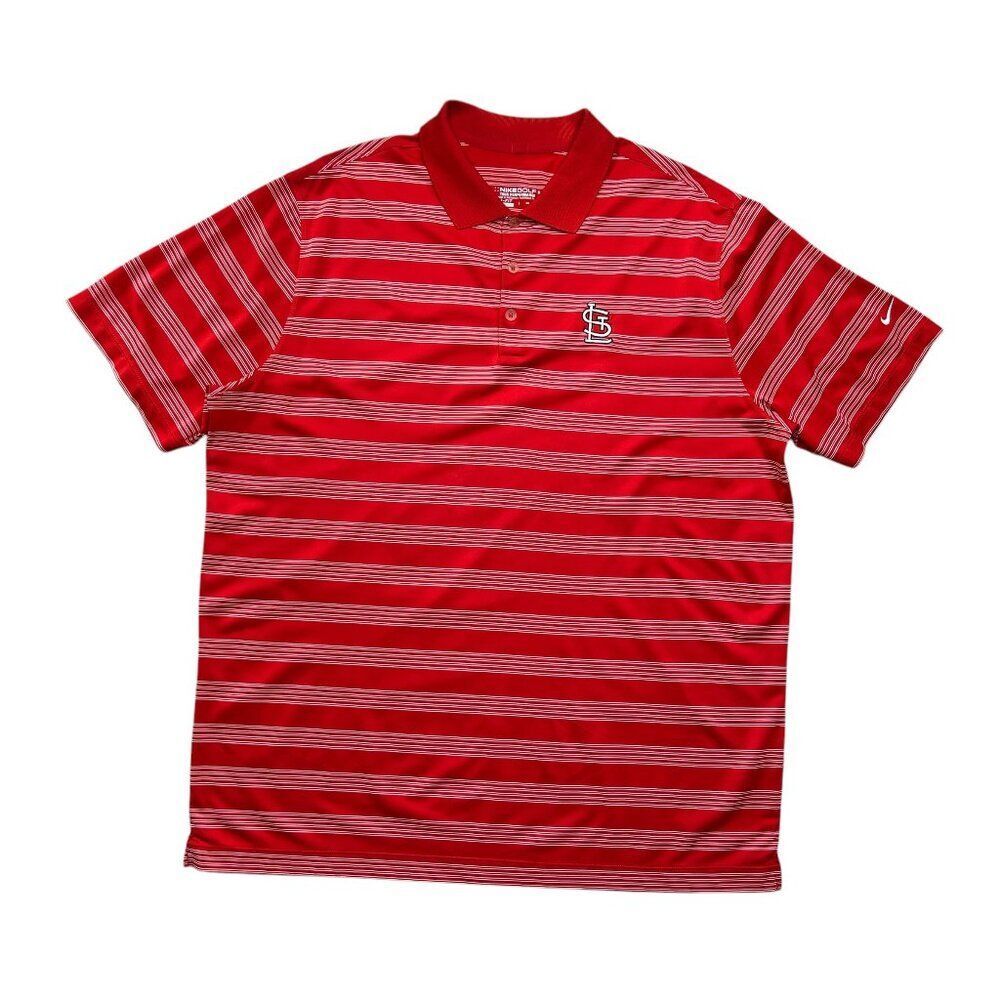 Nike Polo Men's Size XXL Red St. Louis Cardinals Baseball Dri-Fit Golf Shirt